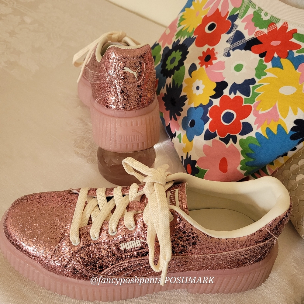 PUMA like new! Dinara Shine platform glitter sparkle sneakers trainers shoe lux - Picture 17 of 17